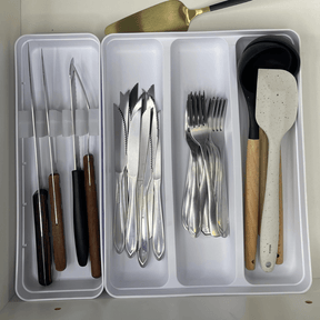 Porta Talheres e Utensílios Organizador de Facas de Gaveta em Polipropileno Logic Branco