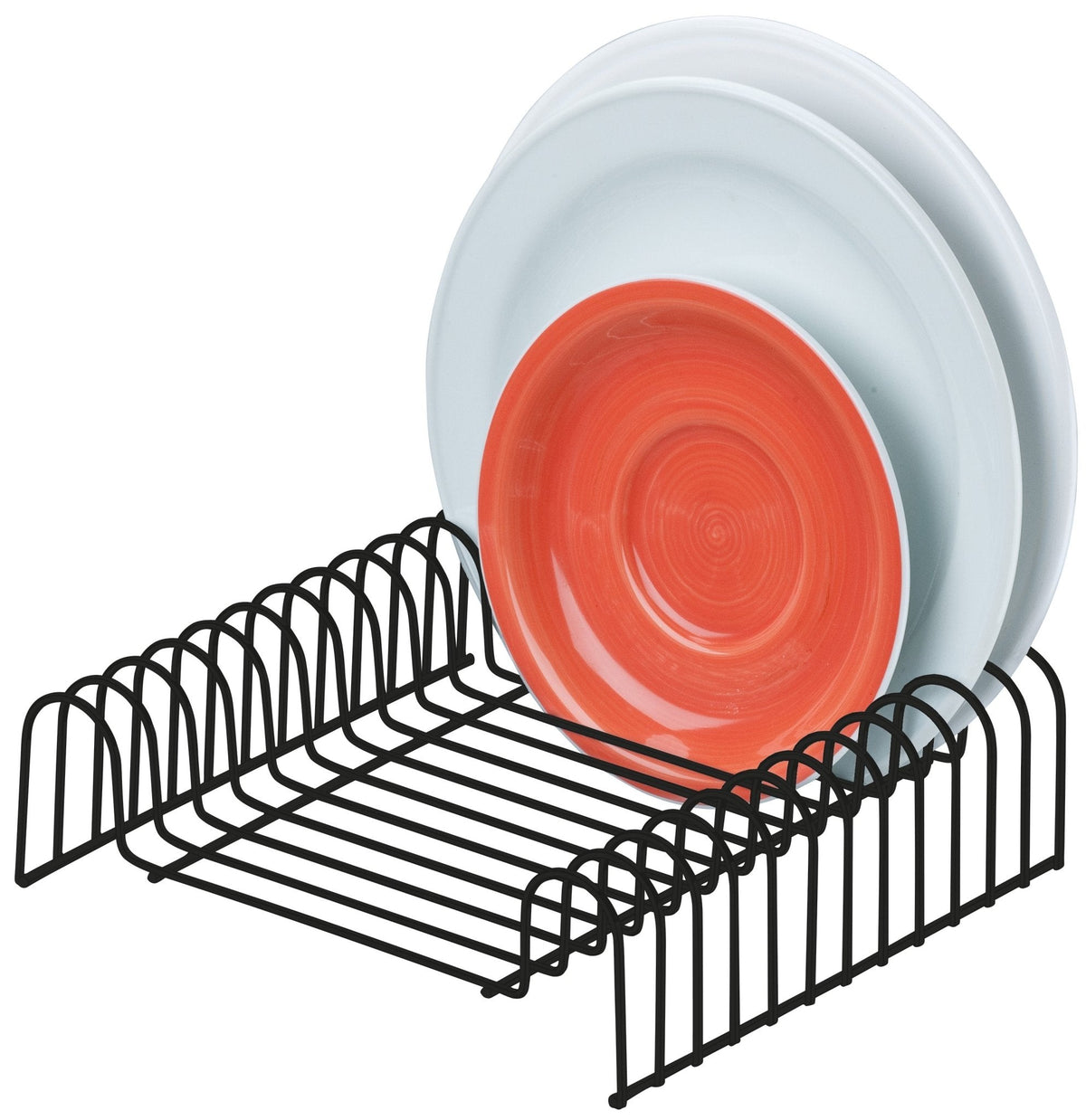 Organizador De Pratos 12 Posições Preto Fosco Linha Black