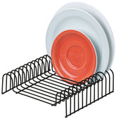 Organizador De Pratos 12 Posições Preto Fosco Linha Black