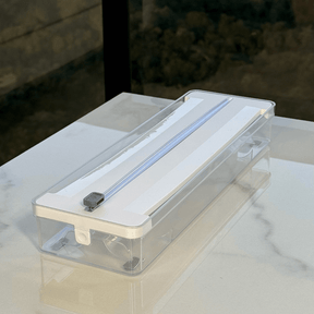 Organizador e Cortador de Rolos Duplo Clear Branco