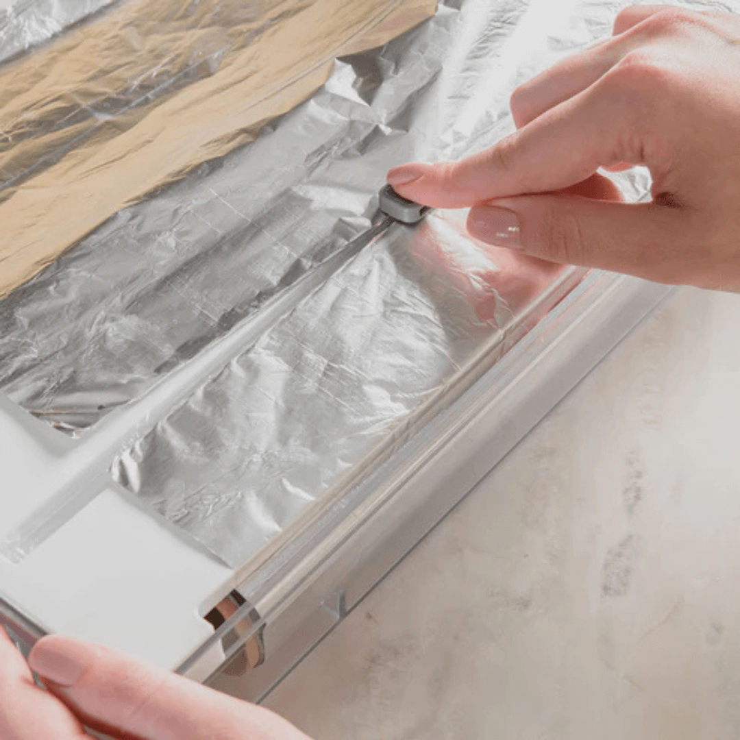 Organizador e Cortador de Rolos Duplo Clear Branco