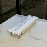 Organizador e Cortador de Rolos Duplo Clear Branco