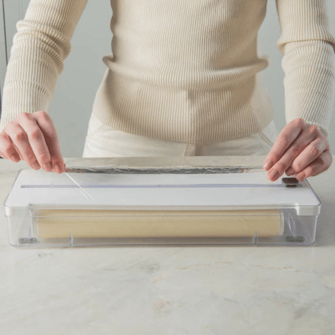 Organizador e Cortador de Rolos Duplo Clear Branco