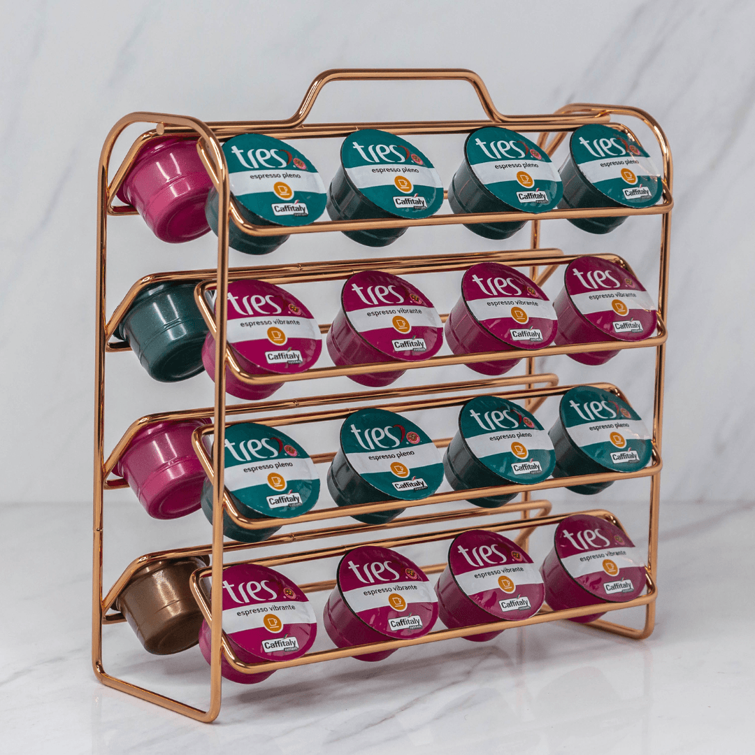 Organizador Porta Cápsulas de Café Três Corações Rose Gold