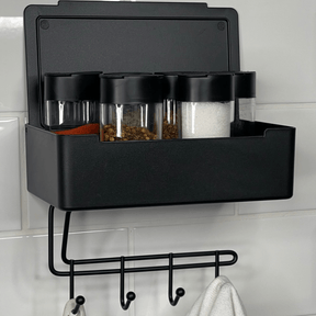 Organizador Porta Chaves Multiuso Fixação 3M Preto