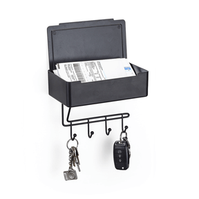 Organizador Porta Chaves Multiuso Fixação 3M Preto