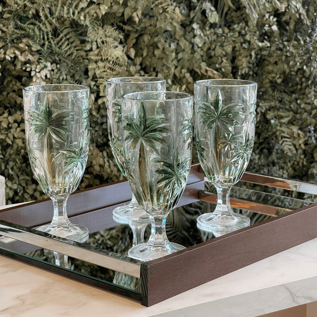 Kit 6 Taças de Cristal Palm Tree Tropical 450ml