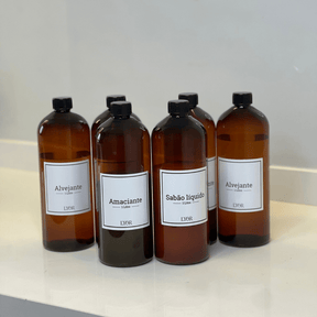 Porta Sabão Liquido de Plástico com Tampa Vintage 1 Litro