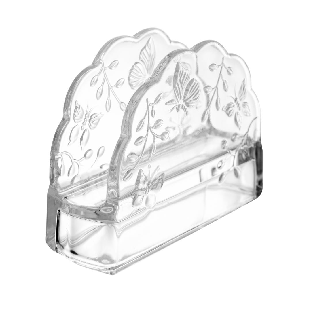 Porta Guardanapos em Cristal Ecológico New Butterfly 10,5cm