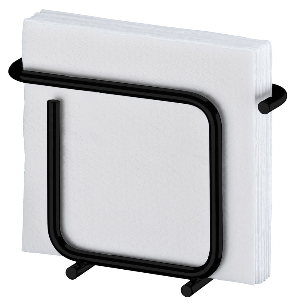 Porta Guardanapos Pequeno Preto Fosco Linha Black