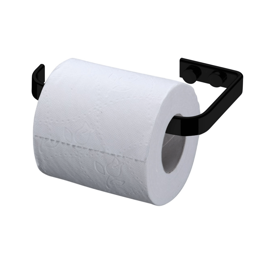 Porta Papel Higiênico Aço Piatina Preto Fosco Linha Black