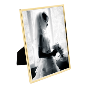 Porta Retrato Classic de Aço Dourado 20cm x 25cm