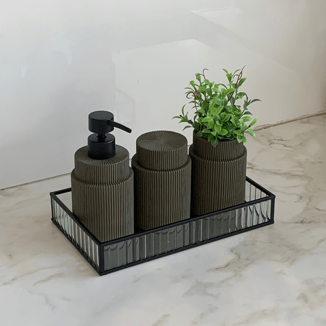 Pote Decorativo em Cimento Verde Militar 11,5cm