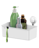 Porta Shampoo com Ventosa em Plástico Branco