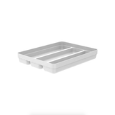 Porta Utensílios Organizador de Gaveta em Polipropileno Logic Branco 3 Divisórias
