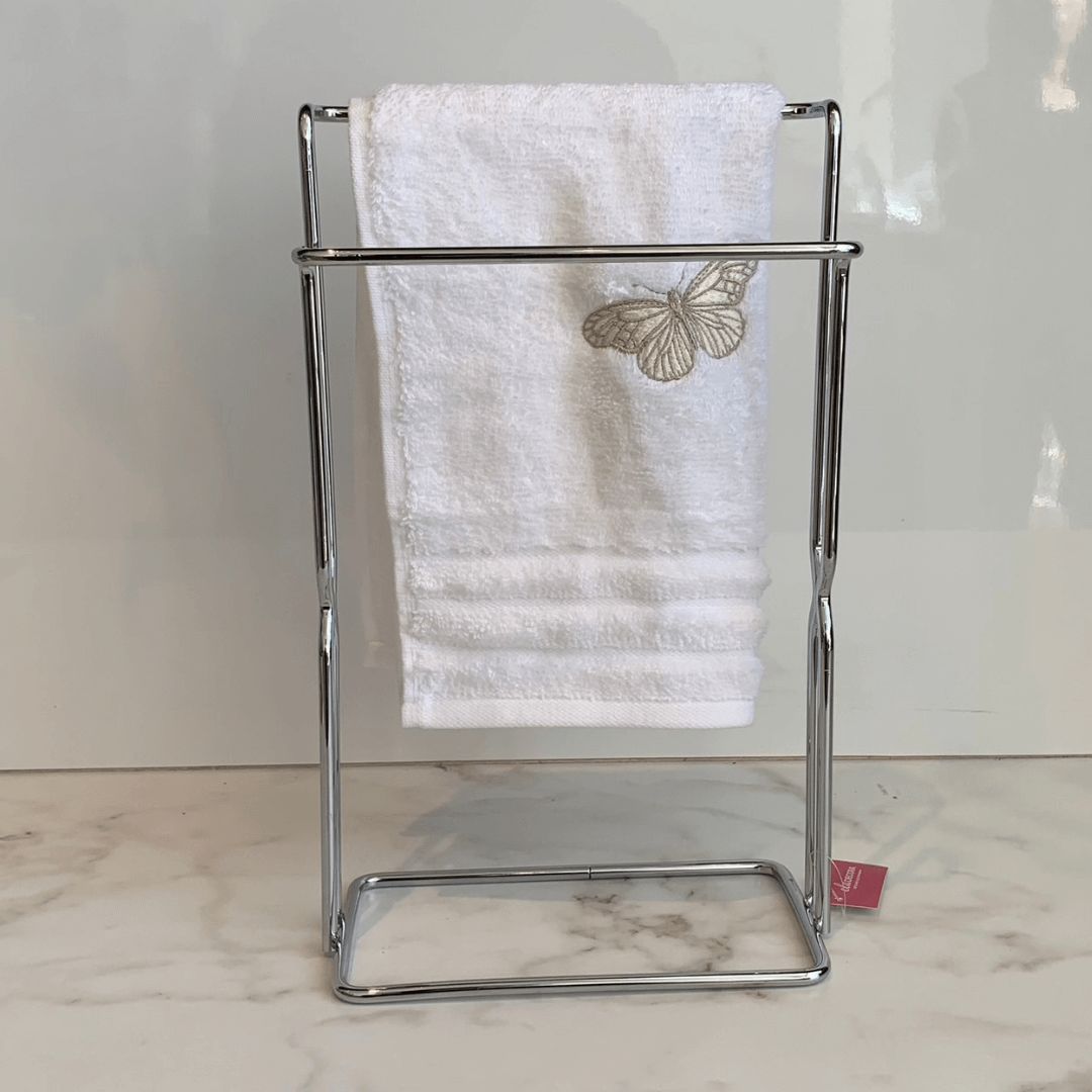 Porta Toalha de Bancada com Detalhe Lateral Cromado