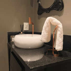 Porta Toalha de Bancada Rose Gold