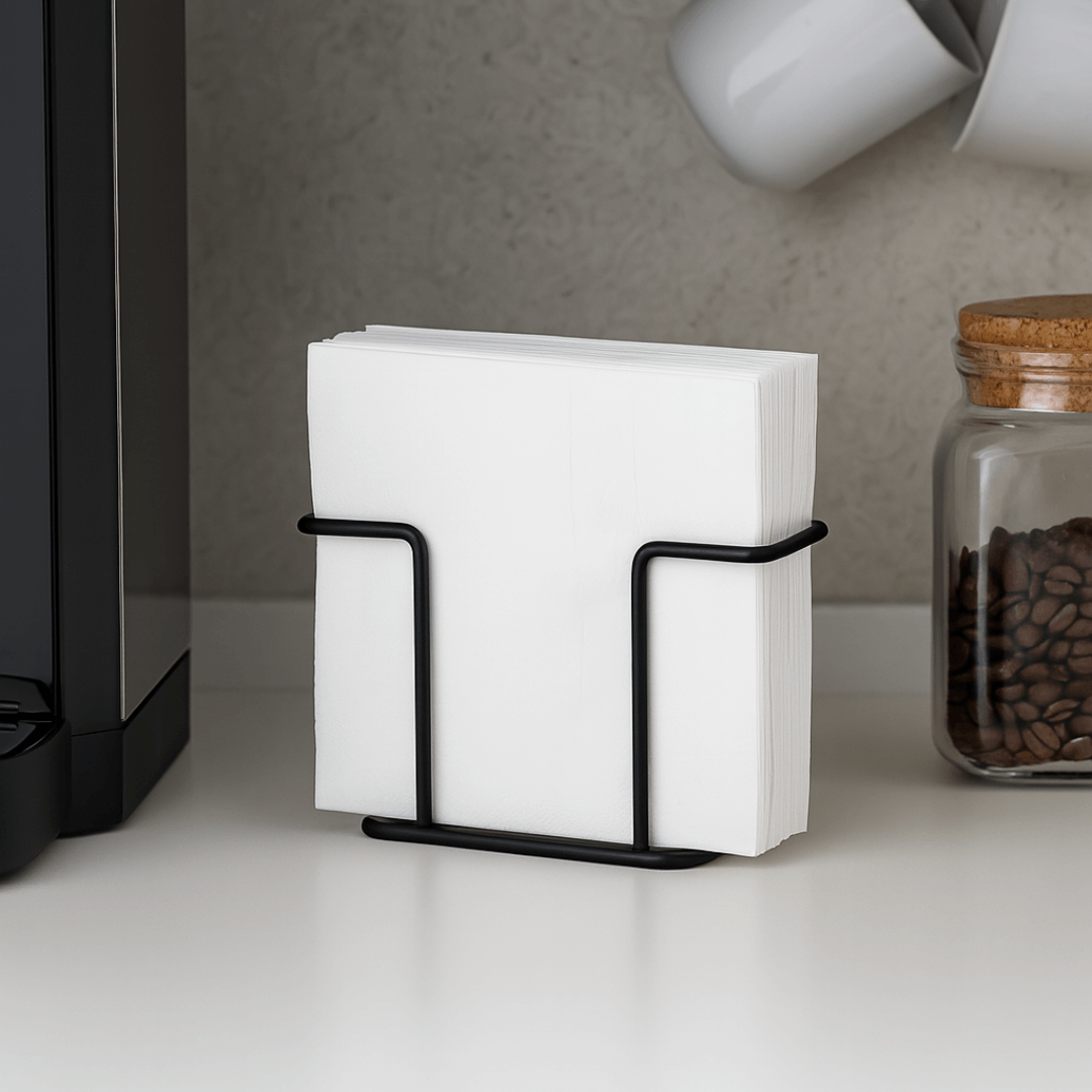 Porta Guardanapos Preto Fosco 13,5cm