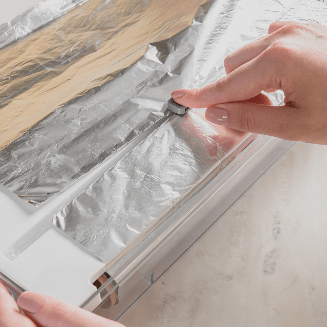 Organizador e Cortador de Rolos Duplo Clear Branco