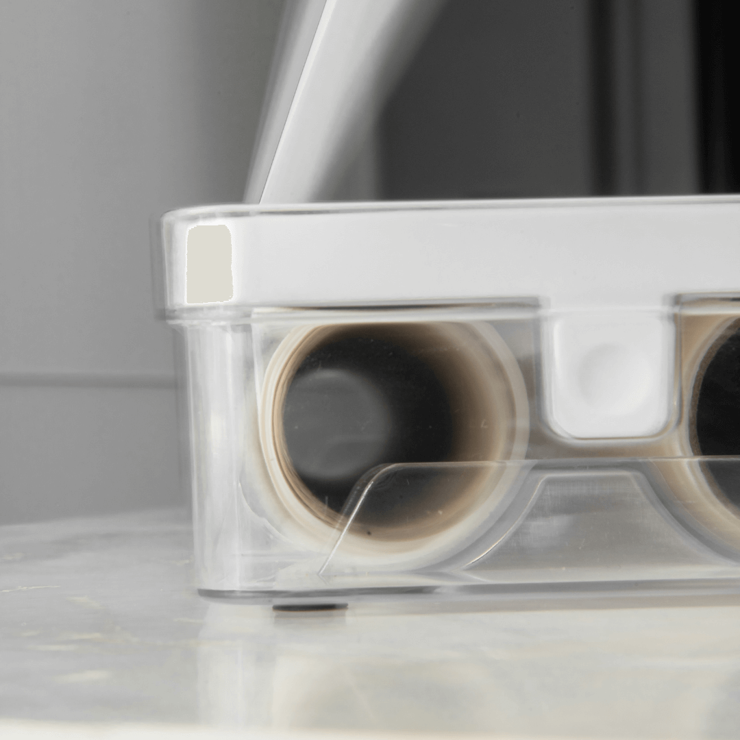 Organizador e Cortador de Rolos Duplo Clear Branco