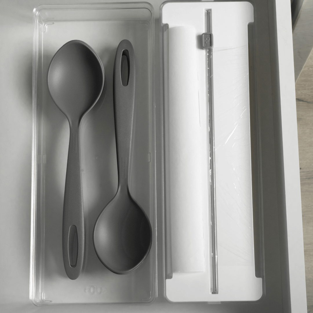 Organizador e Cortador de Rolos Duplo Clear Branco