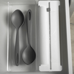 Organizador e Cortador de Rolos Duplo Clear Branco