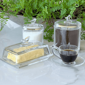 Jogo 4 Xícaras de Café Bird com Pires Cristal 80ml