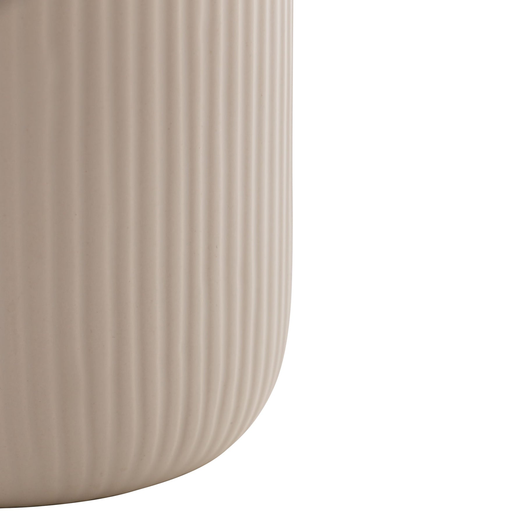 Pote Decorativo de Cerâmica com Tampa De Bambu Com Pegador De Corda Lines Branco 15cm