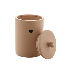 Pote Decorativo de Cerâmica Heart Bege 15cm