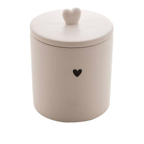 Pote Decorativo de Cerâmica Heart Coração Branco 12cm