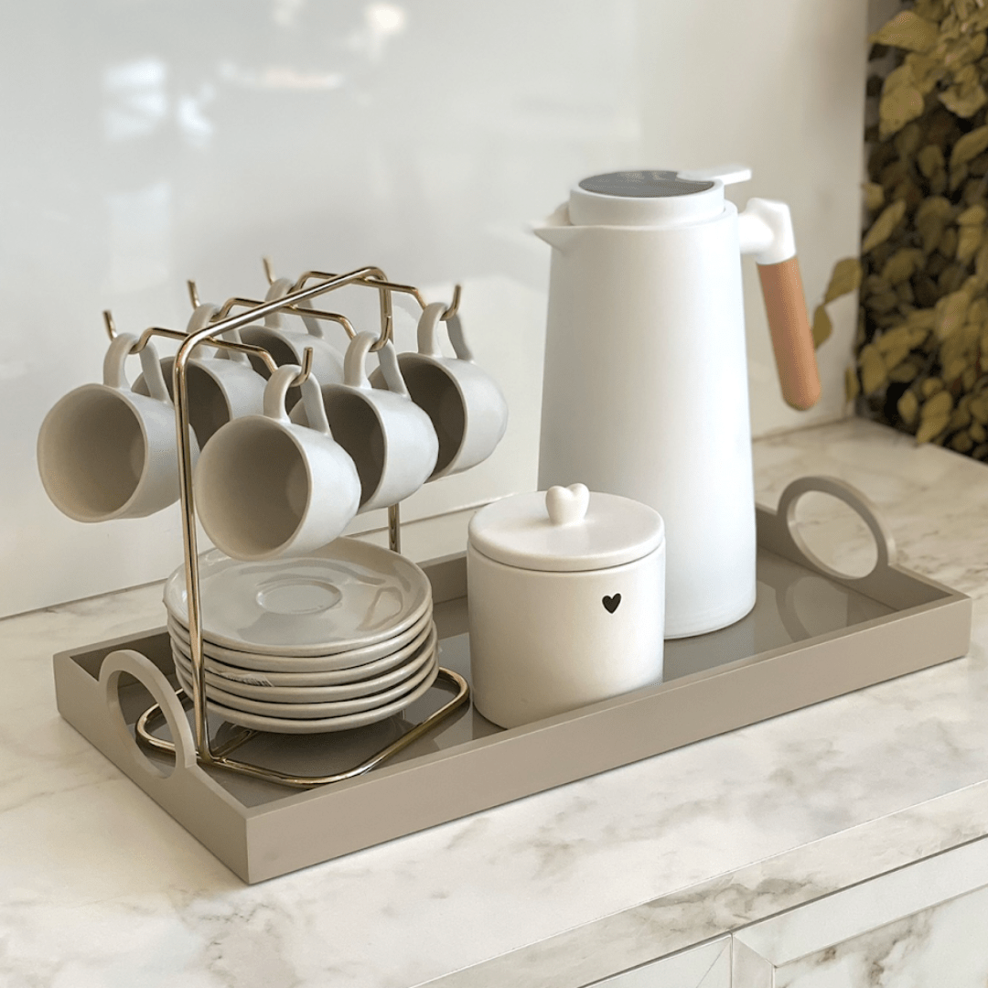 Pote Decorativo de Cerâmica Heart Coração Branco 12cm