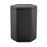 Pote Decorativo em Cimento Hexagono Preto 15cm