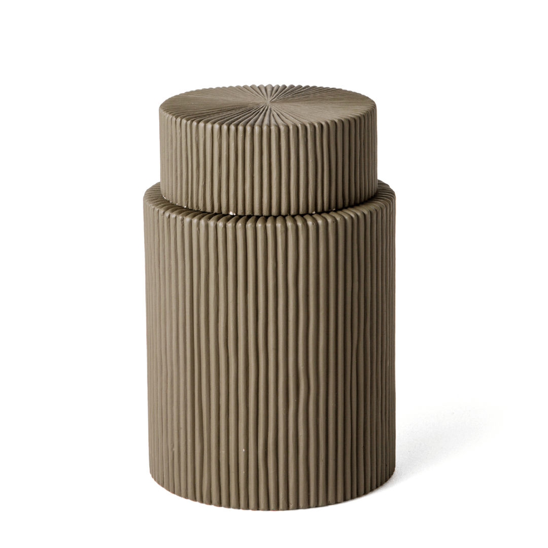 Pote Decorativo em Cimento Verde Militar 11,5cm