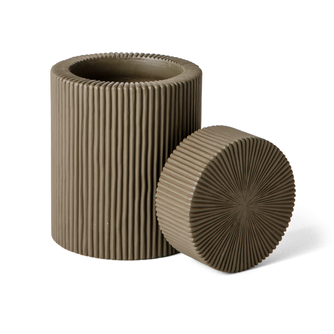 Pote Decorativo em Cimento Verde Militar 11,5cm