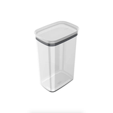 Pote Porta Mantimento Organizador Retangular com Tampa Hermética Natural com Branco Block  2,3 Litros