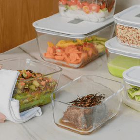 Pote de Vidro Hermético Tampa Branca Fresh Lock 2,4L