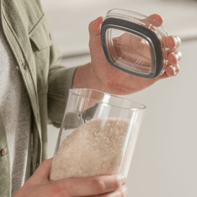 Pote Porta Mantimento Organizador Quadrado com Tampa Hermética Natural Block 1,5 Litros