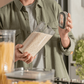 Pote Porta Mantimento Organizador Quadrado com Tampa Hermética Natural Block 1,5 Litros