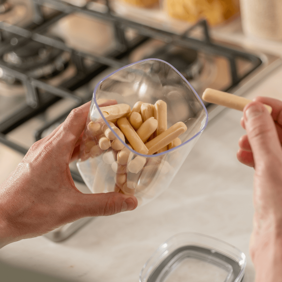 Pote Porta Mantimento Organizador Quadrado com Tampa Hermética Natural 1 Litro