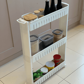 Prateleira de Carrinho Organizador Prateleira Multiuso com Rodinhas Branca