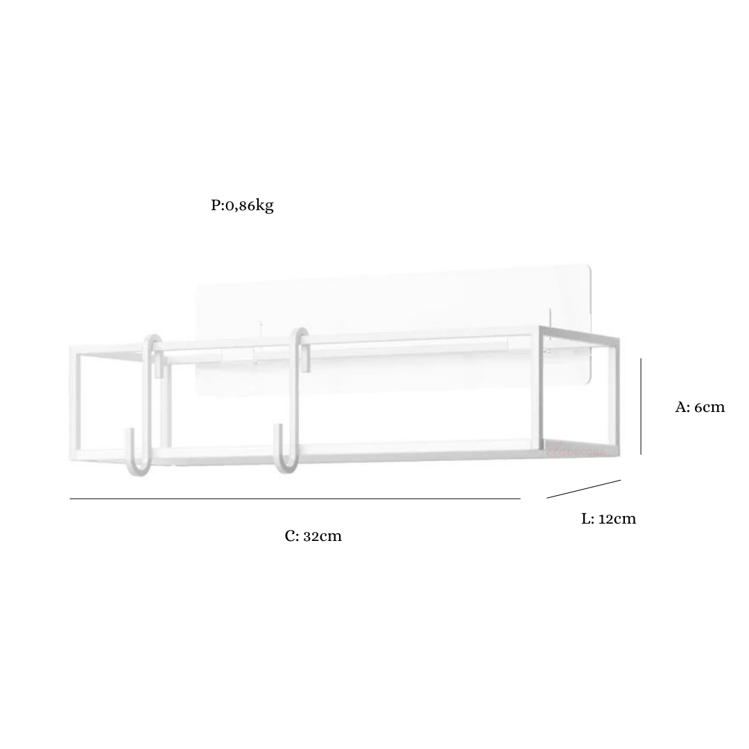 Prateleira Porta Shampoo Cubiko Branca 2 Peças