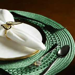 Prato de Sobremesa Dubai Branco e Dourado 21cm