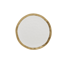 Prato de Sobremesa Dubai Branco e Dourado 21cm