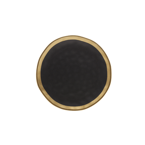 Prato de Sobremesa Dubai Preto e Dourado 21cm