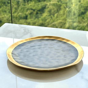 Kit Mesa Posta Dubai Preto e Dourado 3 Peças