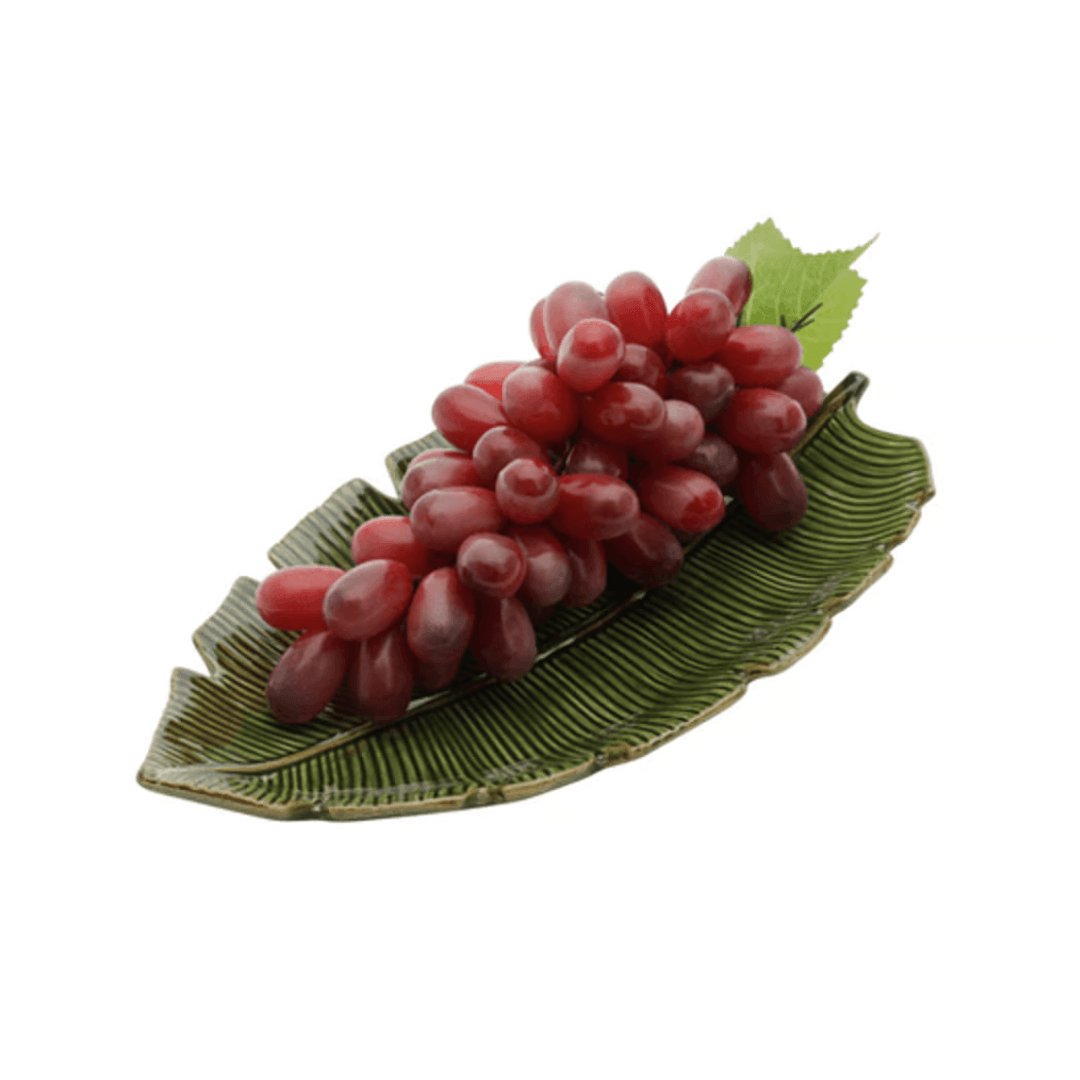 Prato Decorativo Cerâmica Folha de Banana Leaf Verde 29 cm