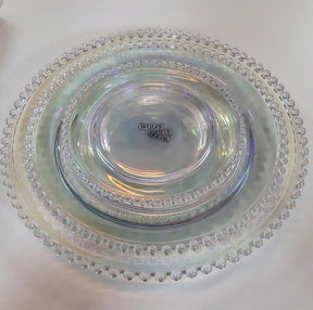 Prato Sobremesa Cristal De Chumbo Pearl Rainbow Furta Cor Bolinhas