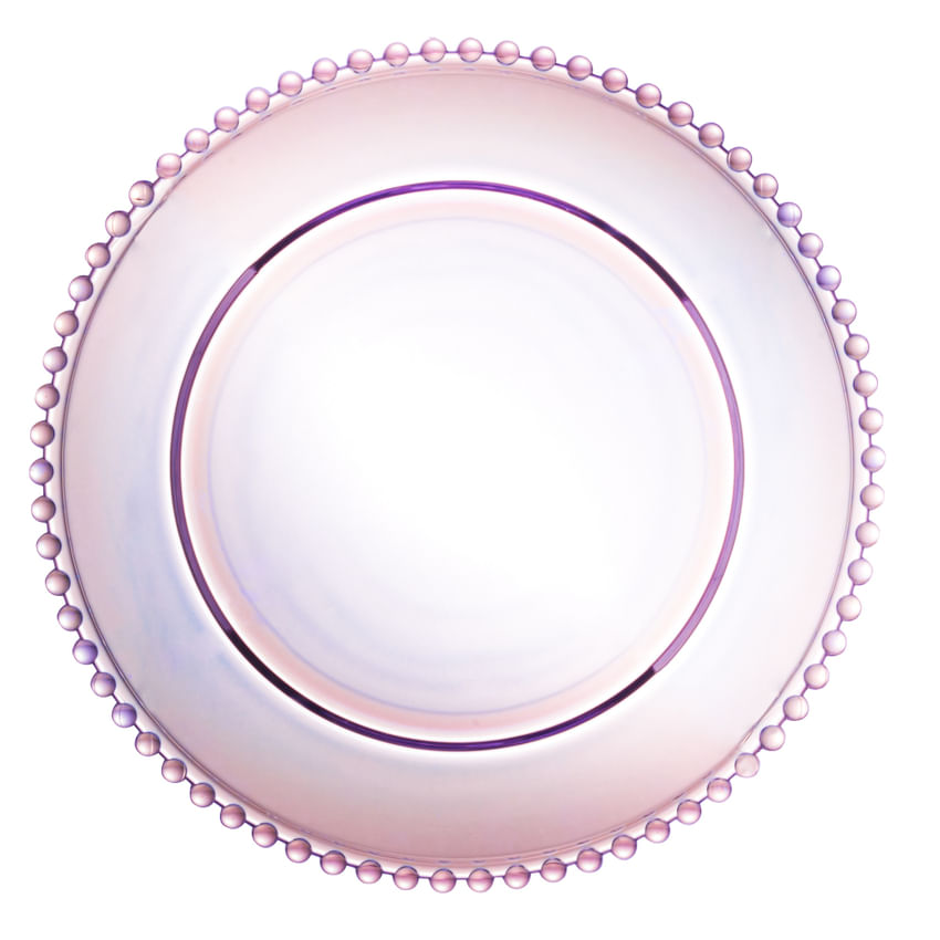 Prato Cristal Chumbo Rainbow Furta Cor Bolinhas Wolff - 28cm