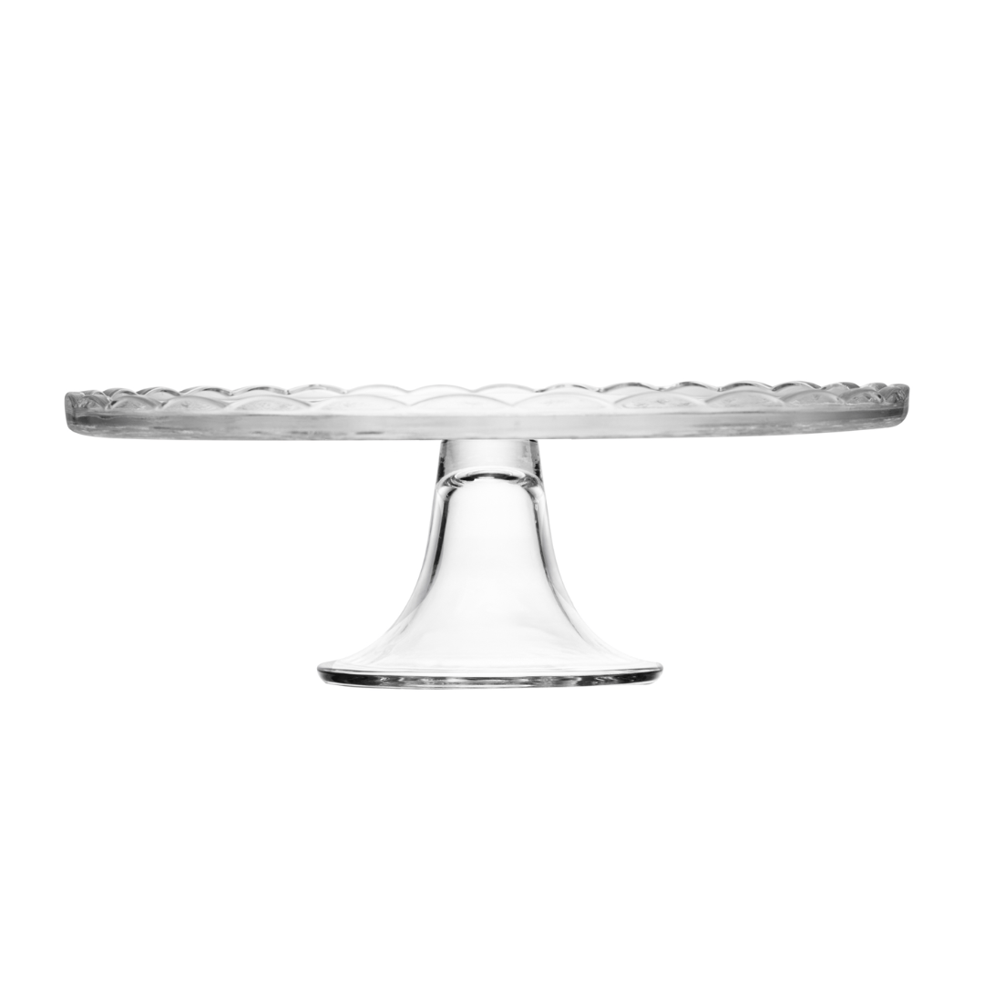 Prato para Bolo com Pé e Tampa de Cristal New Butterfly 30cm