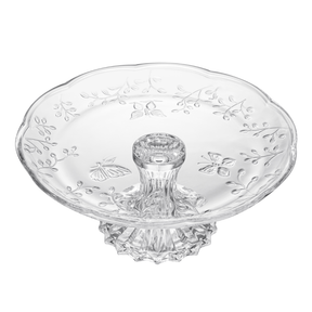 Prato para Bolo com Pé em Cristal New Butterfly 27cm